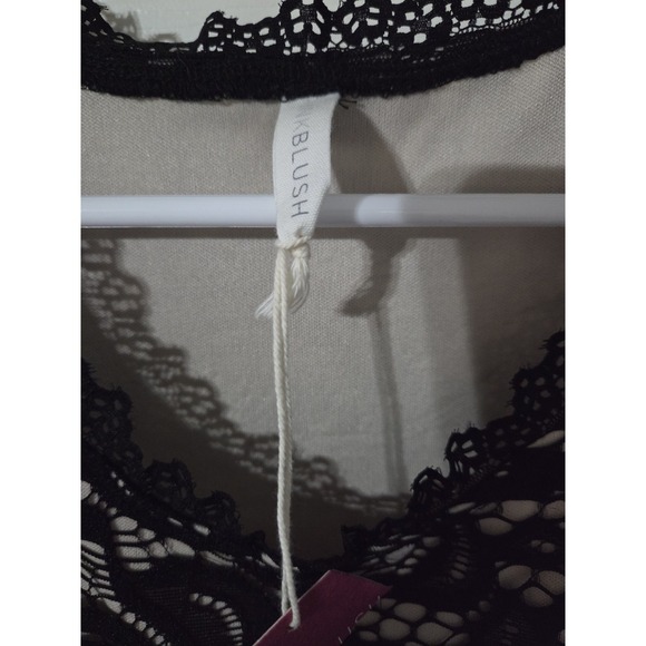 Pink Blush Dress Maxi Crochet Lace Black Pink Pleated Chiffon Bohemian, Large - Picture 2 of 6